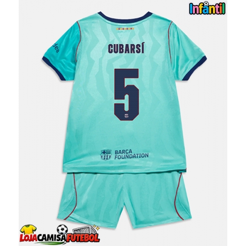 Camisa de Futebol Barcelona Pau Cubarsi #5 Equipamento Alternativo Infantil 2026-27 Manga Curta (+ Calças curtas)